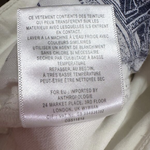 Pilcro and the Letterpress White Cropped Hyphen Straight Leg Jeans Size 26 - Picture 9 of 9